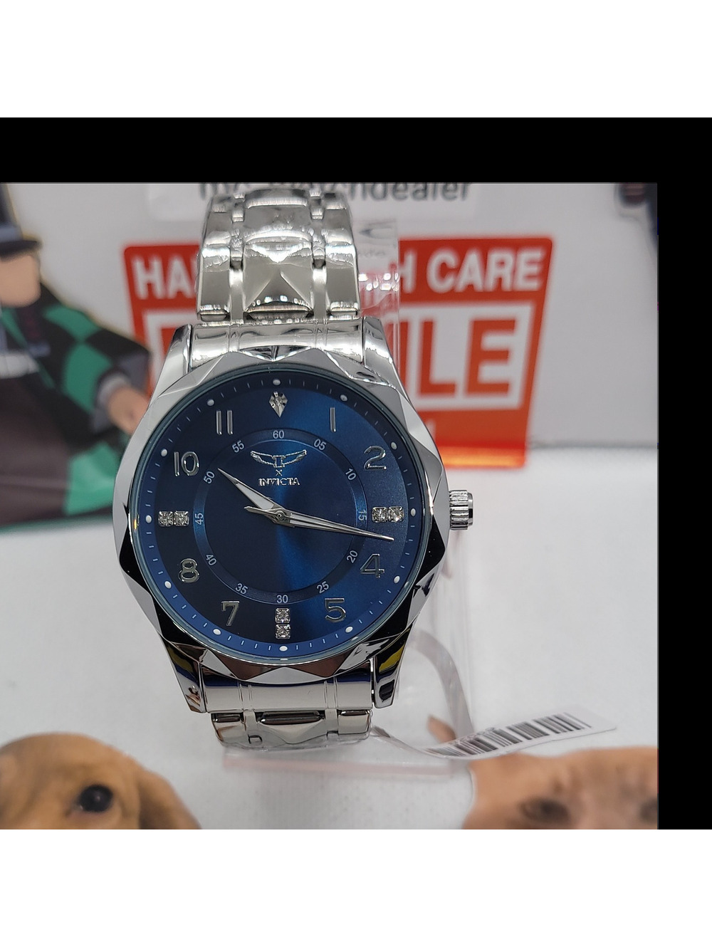 442 Invicta Specialty Men's 41mm Blue Dial Analog Quartz Silver Bracelet Watch